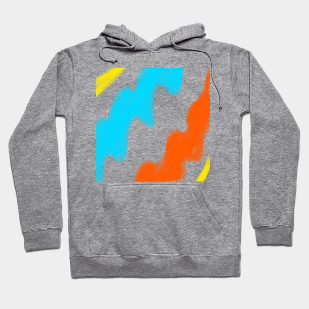 Blue orange yellow watercolor stripes art Hoodie by Artistic_st